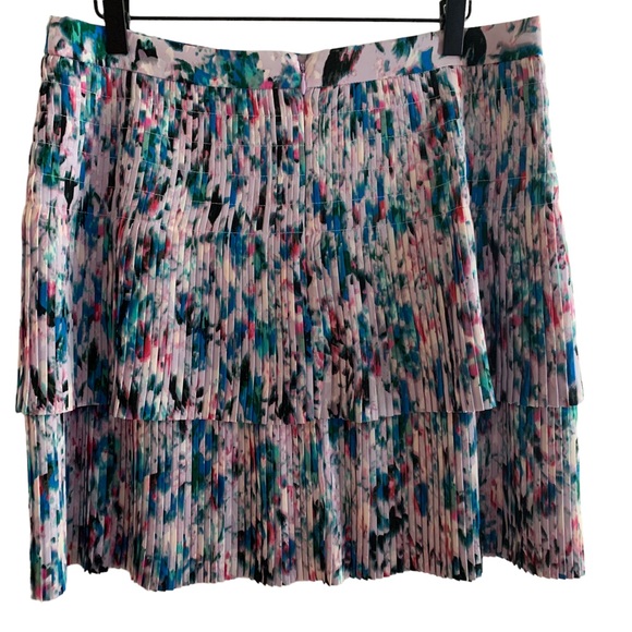J Crew Tiered Pleated Chiffon Multi-colored Skirt Size 10 - Picture 9 of 9